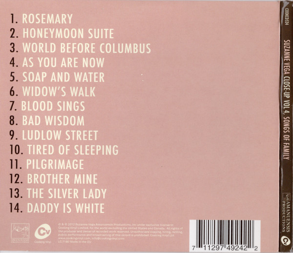 Suzanne Vega  Close up Vol 4; Songs Of Family : Back